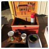 Picnic Basket With Dishes