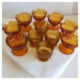 Amber Sherbet & Cocktail Glasses