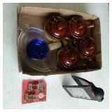 Crock Dishes, Glass Baking Dish & Blue Bowls