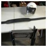 Weight Belt, Motor Cycle Helmet & Folding Chair