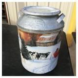 Farm Scene Painted on a Milk Jug