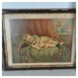 Sleeping Child Color Lithograph