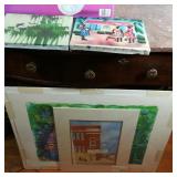 Box of Picture Frames & Various Art