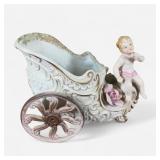Bisque Cherub on Roman Chariot