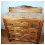 Three Drawer Mid Victorian Period Dresser