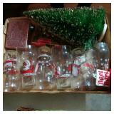 (6) Coke Christmas Glass, Mini Shiney Brights...