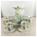 German Porcelain Hot Chocolate Pitcher & Cups