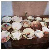 16 Hand Painted Plates Many are Bavarian