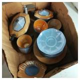 Orange & Blue Light China Set