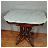 Antique Beveled Marble Top Table