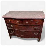 Marble Top Four Drawer Dresser