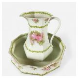 Hollinshead Kirkham English Pitcher and Bowl