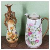 German Blenlein Pitcher and Vienna  Vase