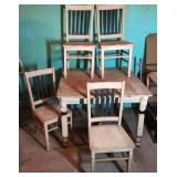 Black & White Chippy Paint Kitchen Table & Chairs