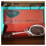 Badminton Set in Original Box & Ice Skates