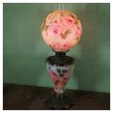 Hand Painted Hurricane Lamp Lights Top and Bottom