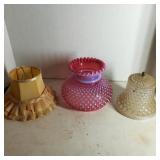 Cranberry & Opalescent Hobnail Lamp Globe & More