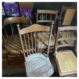 5 Wooden Chairs Tavern Chair, Some w Wicker Seats