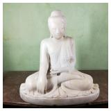 Marble Buda Statue w/ Traces of Old Guilt Paint