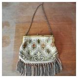 Glass Bead Purse w Floral Design Made in Germany