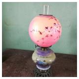 Lavender and Mustard Hurricane Lamp