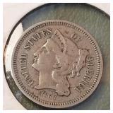 1868 Nickel Three Cent Piece 3c
