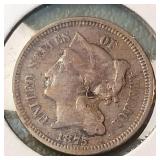 1875 Nickel Three Cent Piece 3c