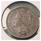 1881 Nickel Three Cent Piece 3c