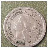 1881 Nickel Three Cent Piece 3c