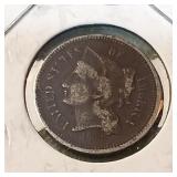1868 Nickel Three Cent Piece 3c