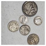 Various US Silver Coins (95c)