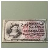 Fourth Issue 10c Fractional Currency F1259 Dark ar