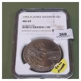 1993 D Liberty Silver Dollar NGC MS69 James Madiso