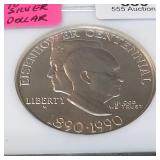 1990 W Eisenhower Silver Dollar NGC MS69 1890-1990