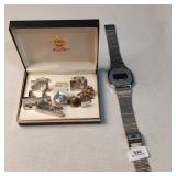 Variety of Tie Clips, Watch, Cuff Links
