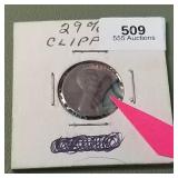 Lincoln Penny 1c Error 29% Clipped