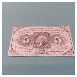 First Issue 5c Fractional Currency F1230 Good Piec
