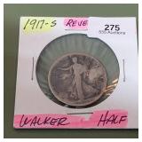 1917 S Walking Liberty Half Dollar 50c