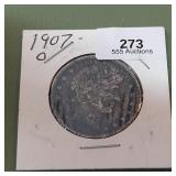 1907 O Barber Half Dollar 50c