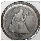 1875 S Liberty Seated Twenty Cent Piece 20c
