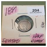 1857 Liberty Seated Half Dime 5c