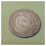 1857 Liberty Seated Half Dime 5c