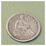 1857 O Liberty Seated Half Dime 5c