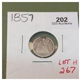 1857 Liberty Seated Half Dime 5c