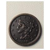 1851 Braided Hair Half Cent 1/2c