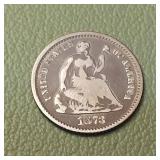 1873 Liberty Seated Half Dime 5c