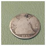 1858 O Liberty Seated Half Dime 5c