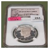 2011 S Kennedy Half Dollar 50c NGC PF69 ULTRA CAME