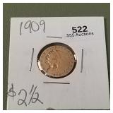 1909 Indian Gold $2 1/2
