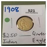 1908 Indian Gold $2 1/2